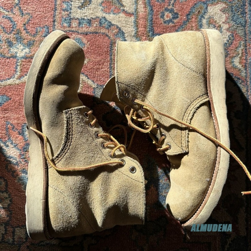Beige Faux Suede Lace-Up Work  - Vintage Fashion Boots incelemesi ve fiyatı