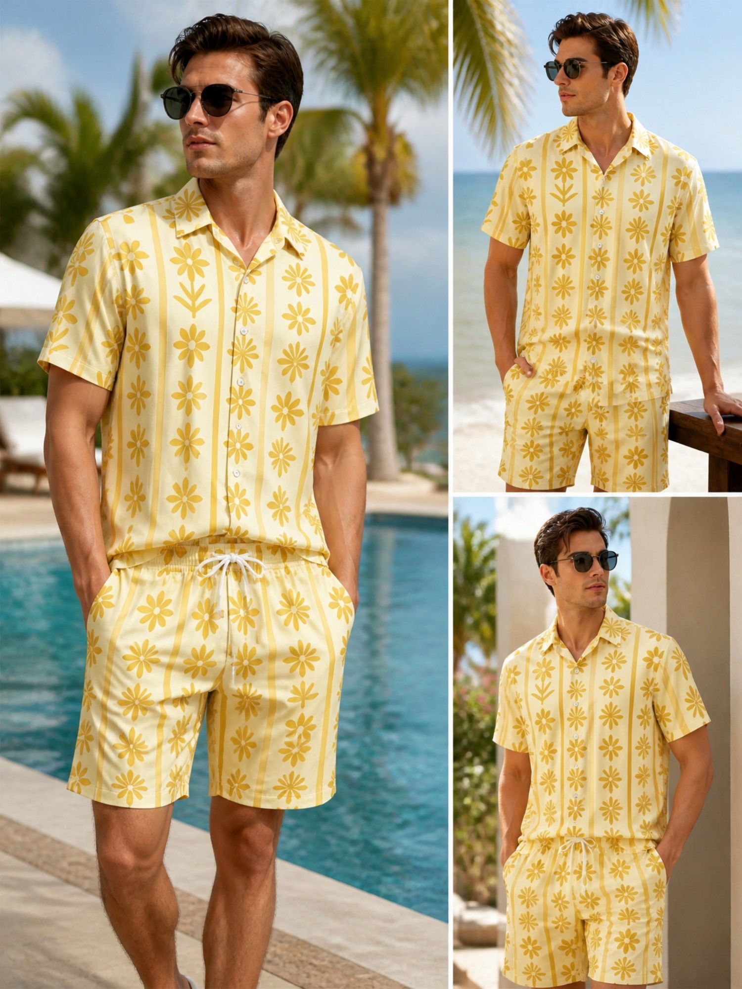 Mens Floral Short Sleeve Shirt - Printed Floral Shirt incelemesi ve fiyatı