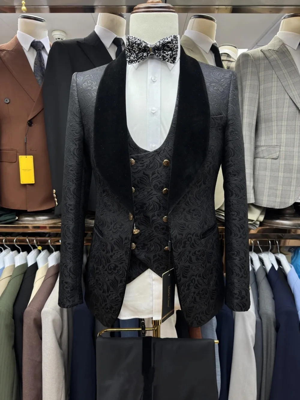 Vintage Men's Suit Jacquard Ta - Velvet Blazer Vintage incelemesi ve fiyatı