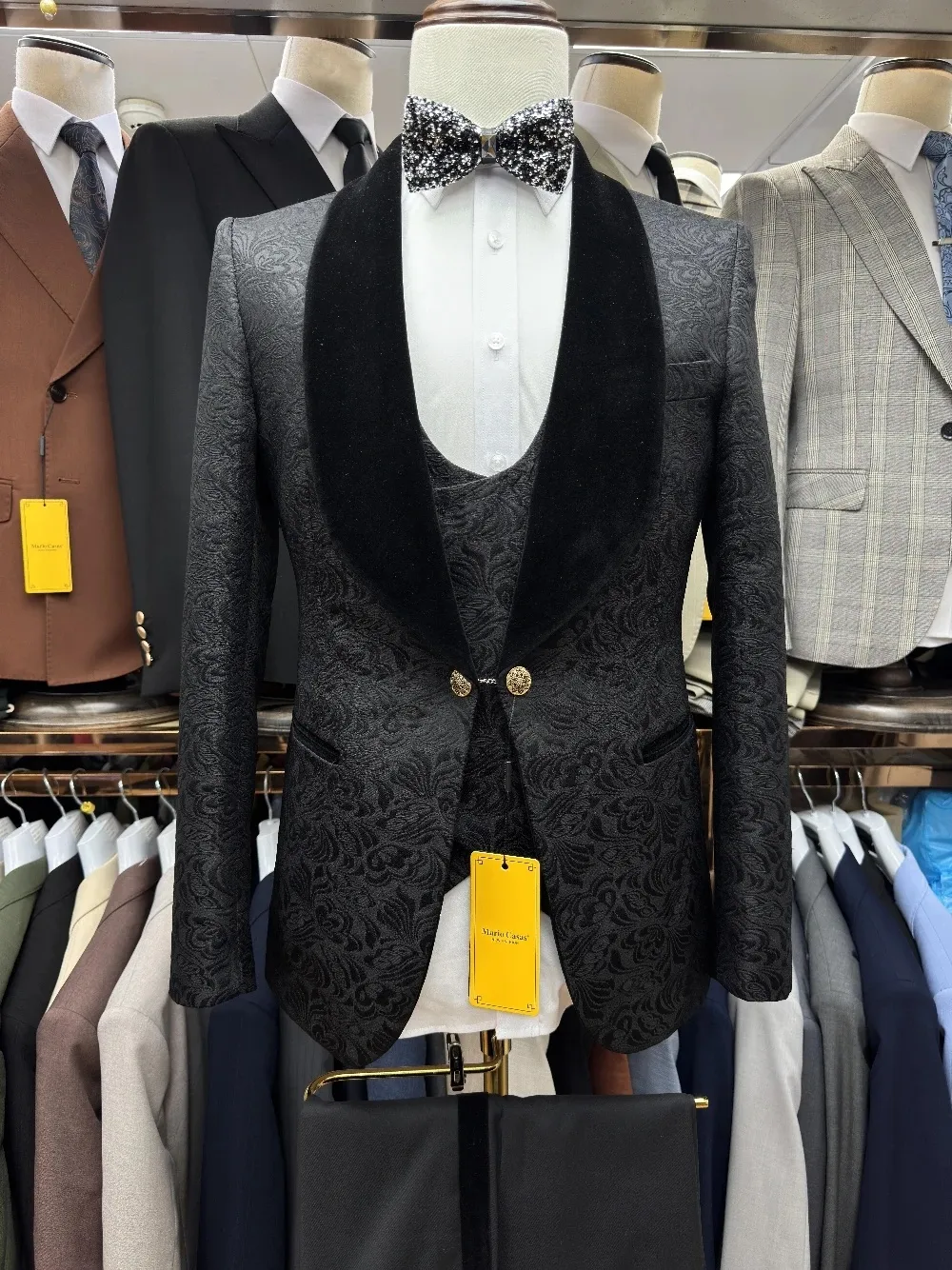 Vintage Men's Suit Jacquard Ta - Velvet Blazer Vintage incelemesi ve fiyatı