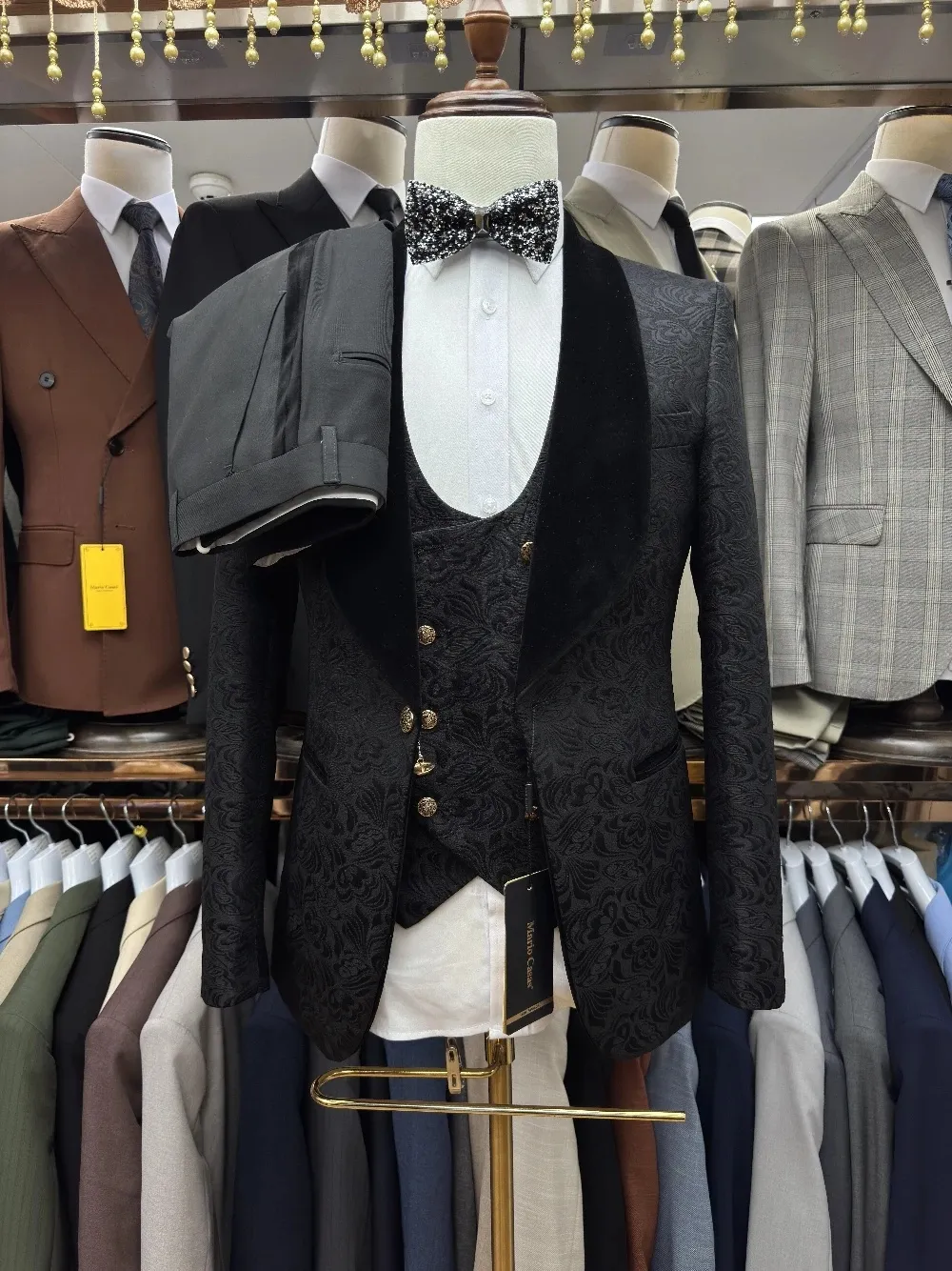 Vintage Men's Suit Jacquard Ta - Velvet Blazer Vintage incelemesi ve fiyatı