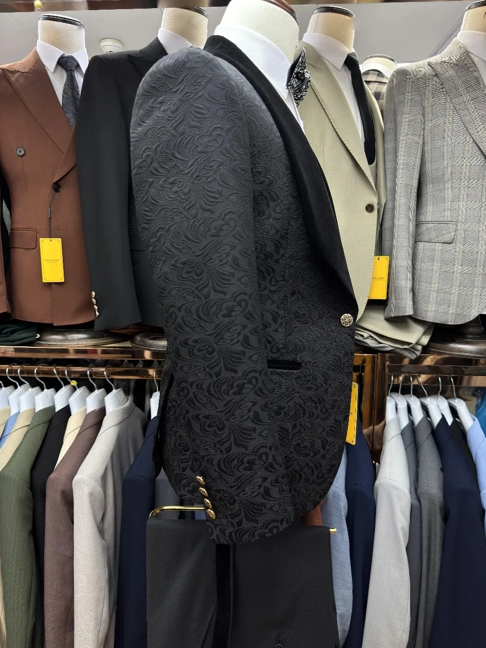 Vintage Men's Suit Jacquard Ta - Velvet Blazer Vintage incelemesi ve fiyatı