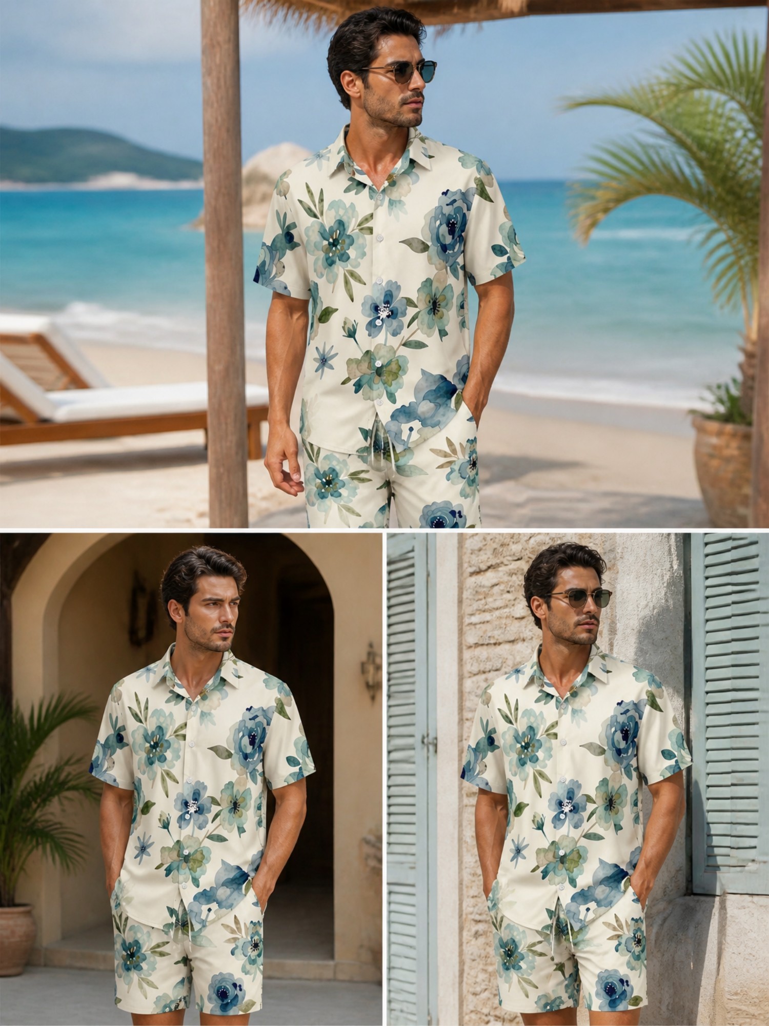 Mens Floral Short Sleeve Shirt - Printed Floral Shirt incelemesi ve fiyatı