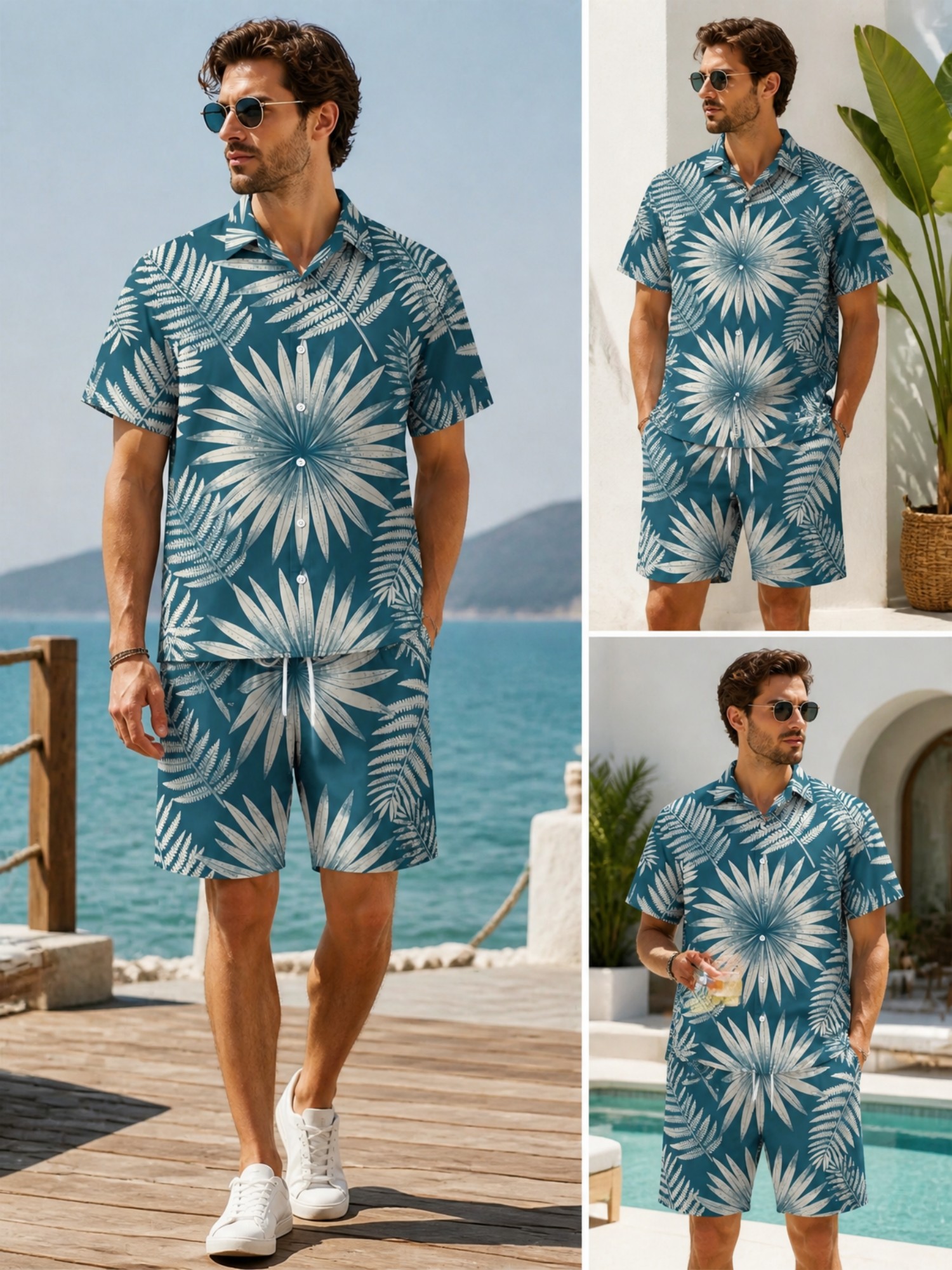 Mens Floral Short Sleeve Shirt - Printed Floral Shirt incelemesi ve fiyatı