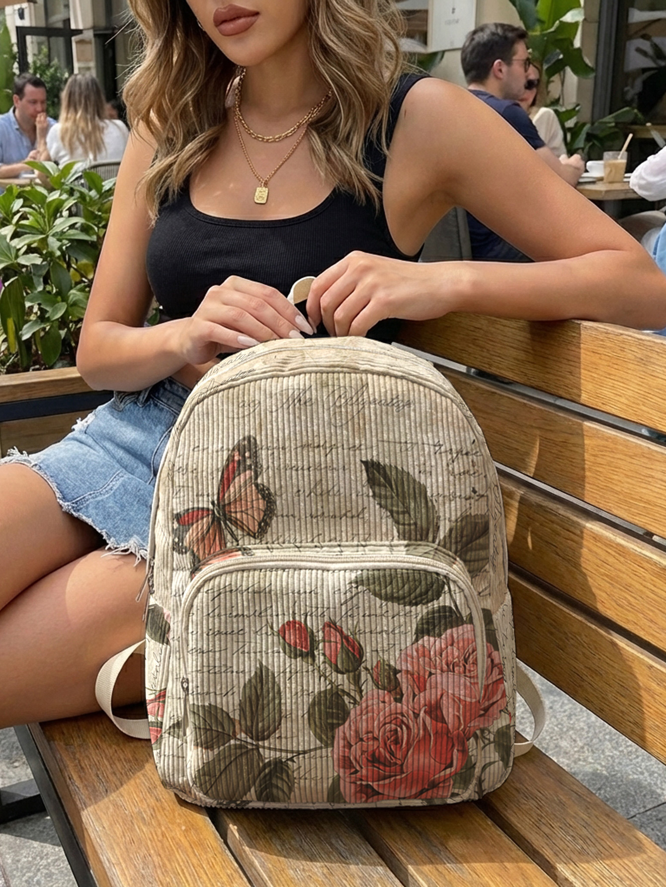 Vintage Roses & Butterfly Prin - Vintage Fashion Boutique incelemesi ve fiyatı