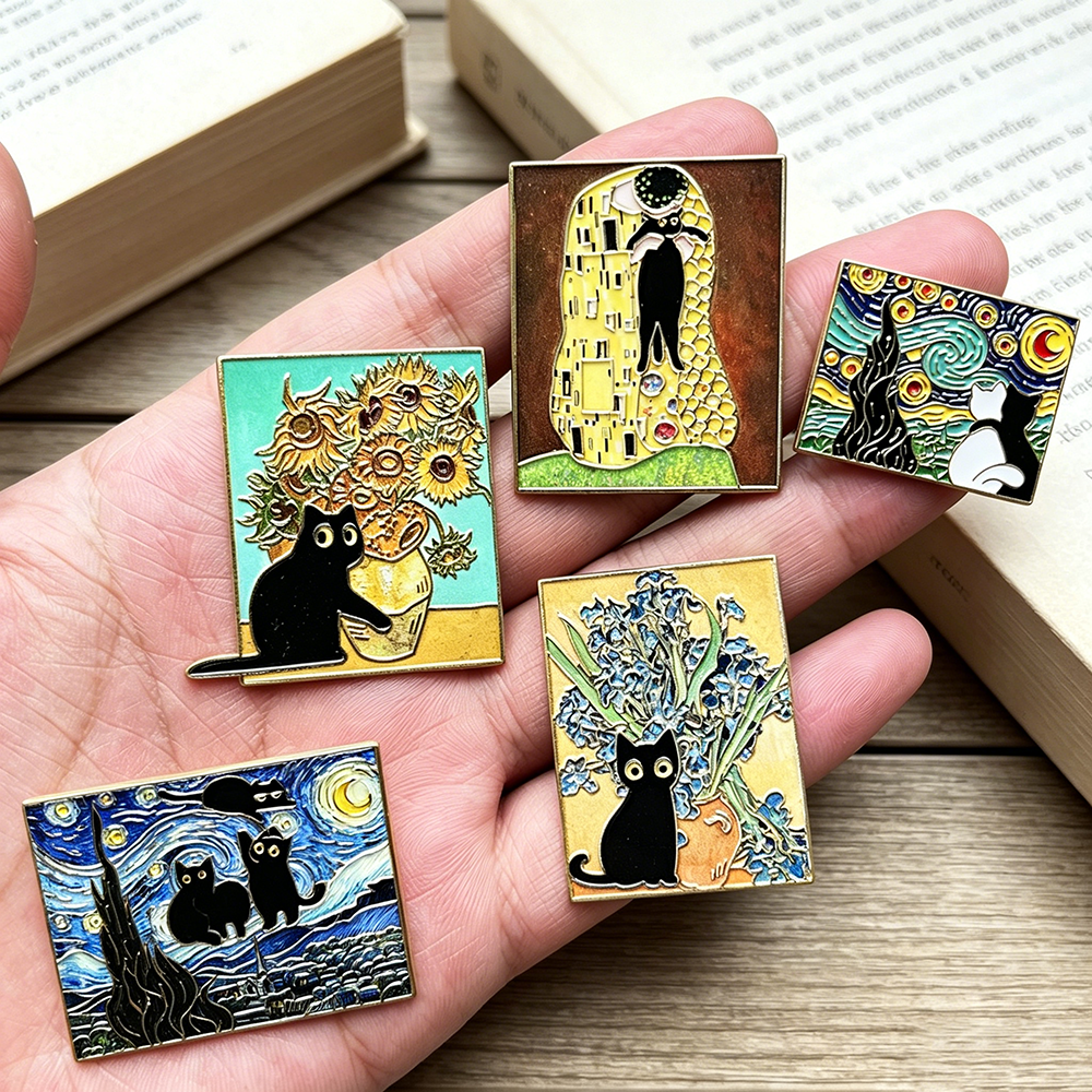 5pcs Famous Painting Black Cat - Vintage Fashion Boutique incelemesi ve fiyatı