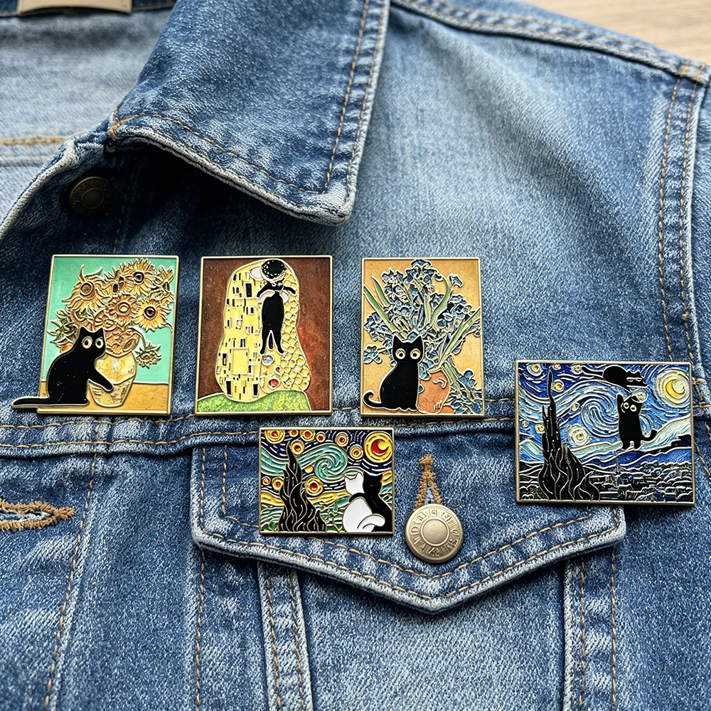 5pcs Famous Painting Black Cat - Vintage Fashion Boutique incelemesi ve fiyatı