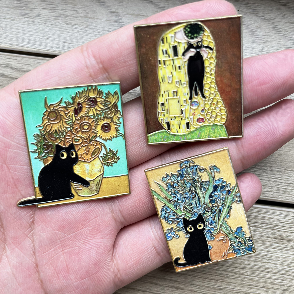 5pcs Famous Painting Black Cat - Vintage Fashion Boutique incelemesi ve fiyatı