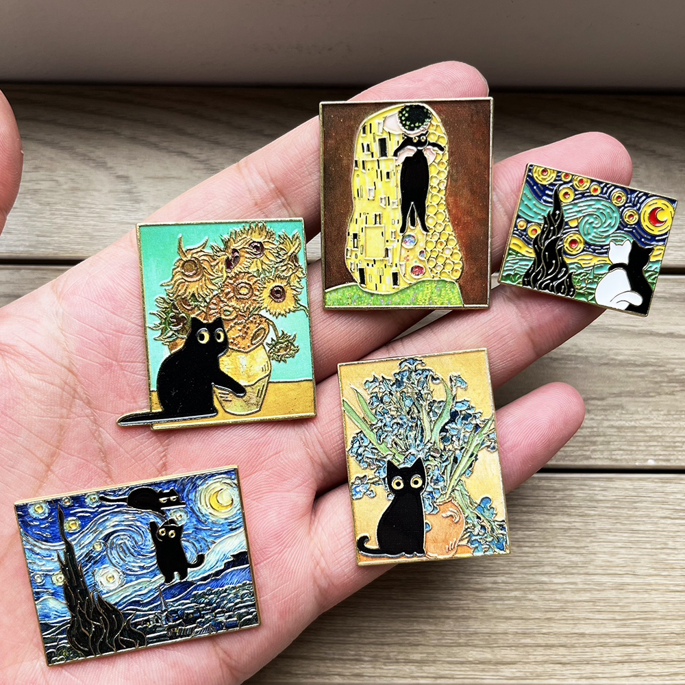 5pcs Famous Painting Black Cat - Vintage Fashion Boutique incelemesi ve fiyatı