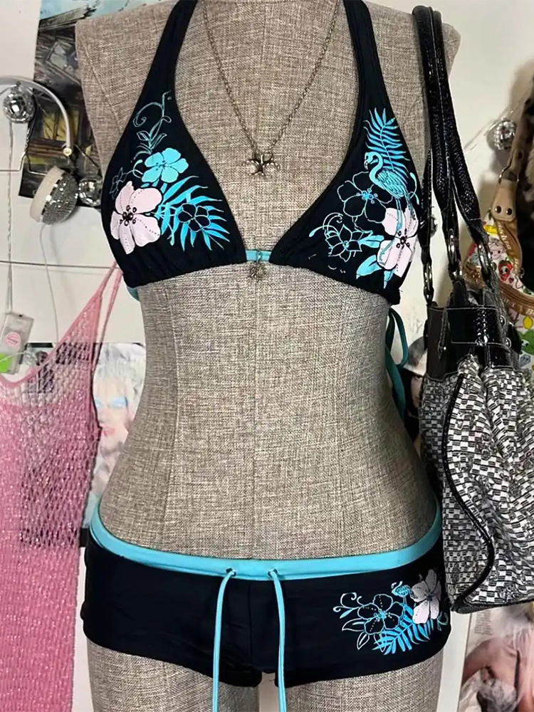 Vintage Flower print Cutie set - Vintage Fashion Style Female incelemesi ve fiyatı