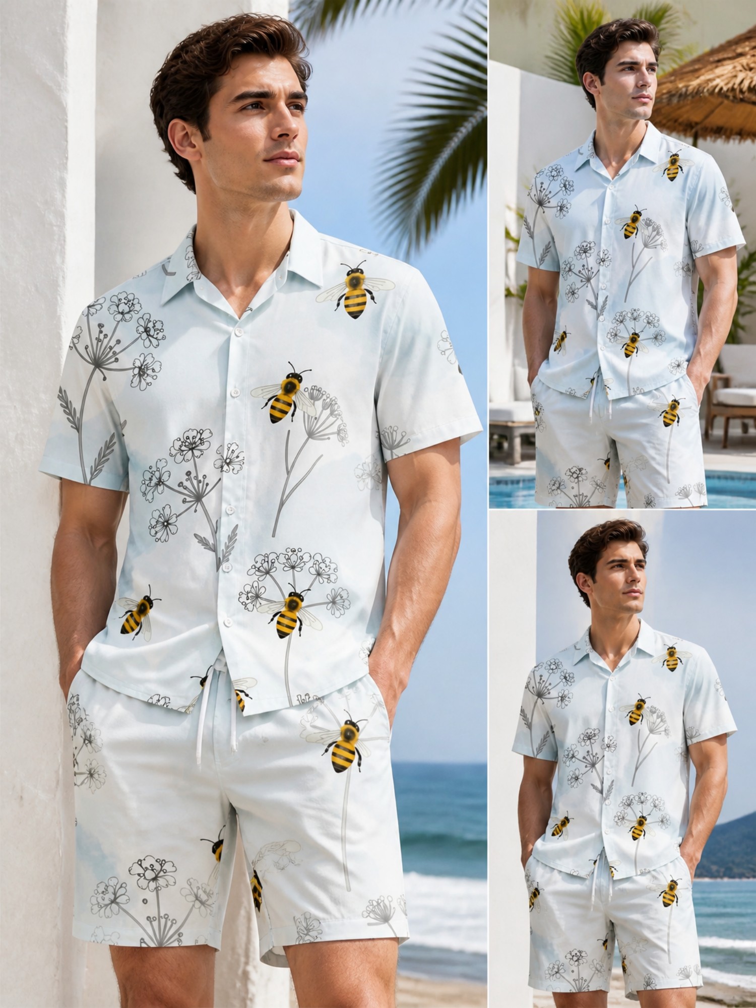 Mens Floral Short Sleeve Shirt - Printed Floral Shirt incelemesi ve fiyatı