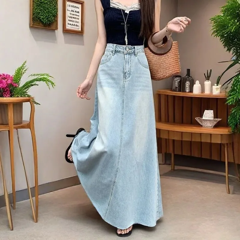 NICE High Waist Denim Skirt Wo - Denim Skirt Midi Vintage incelemesi ve fiyatı