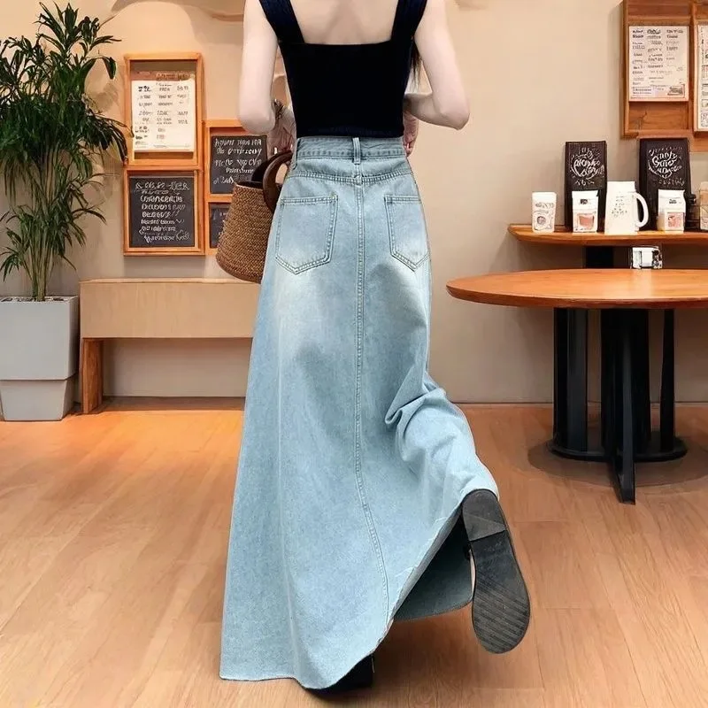 NICE High Waist Denim Skirt Wo - Denim Skirt Midi Vintage incelemesi ve fiyatı