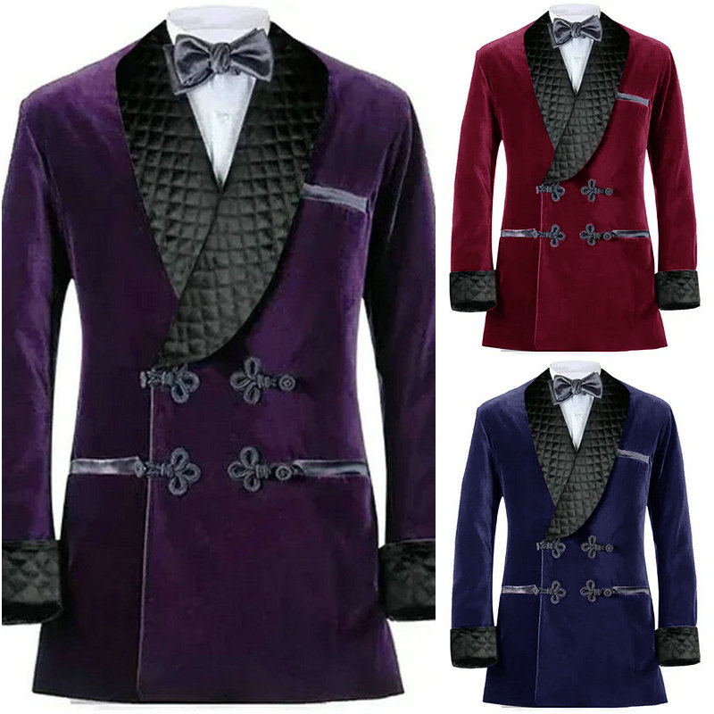 Double Breasted Purple Velvet  - Velvet Blazer Vintage incelemesi ve fiyatı
