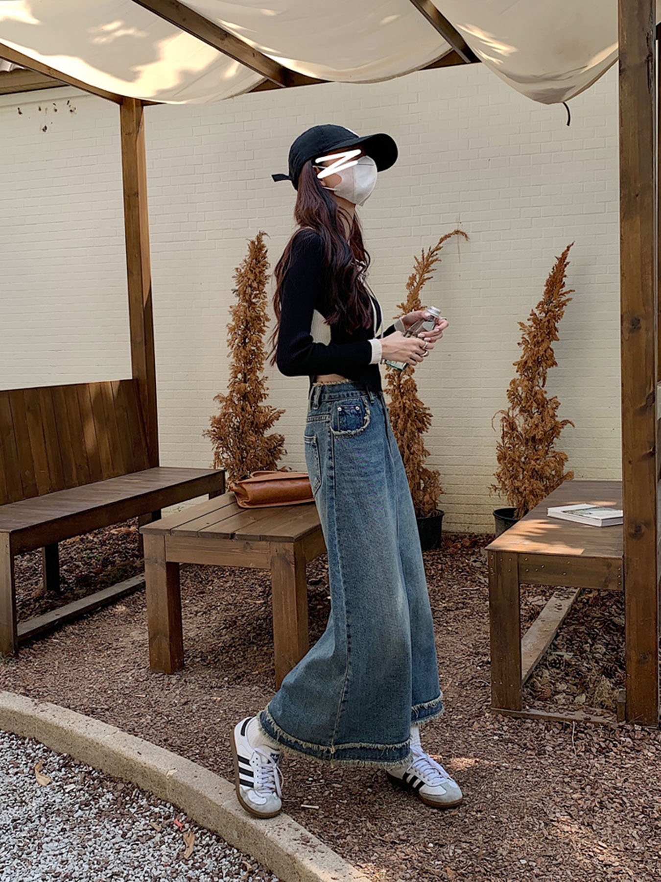 Vintage Frayed Edge High-Waist - Denim Skirt Midi Vintage incelemesi ve fiyatı