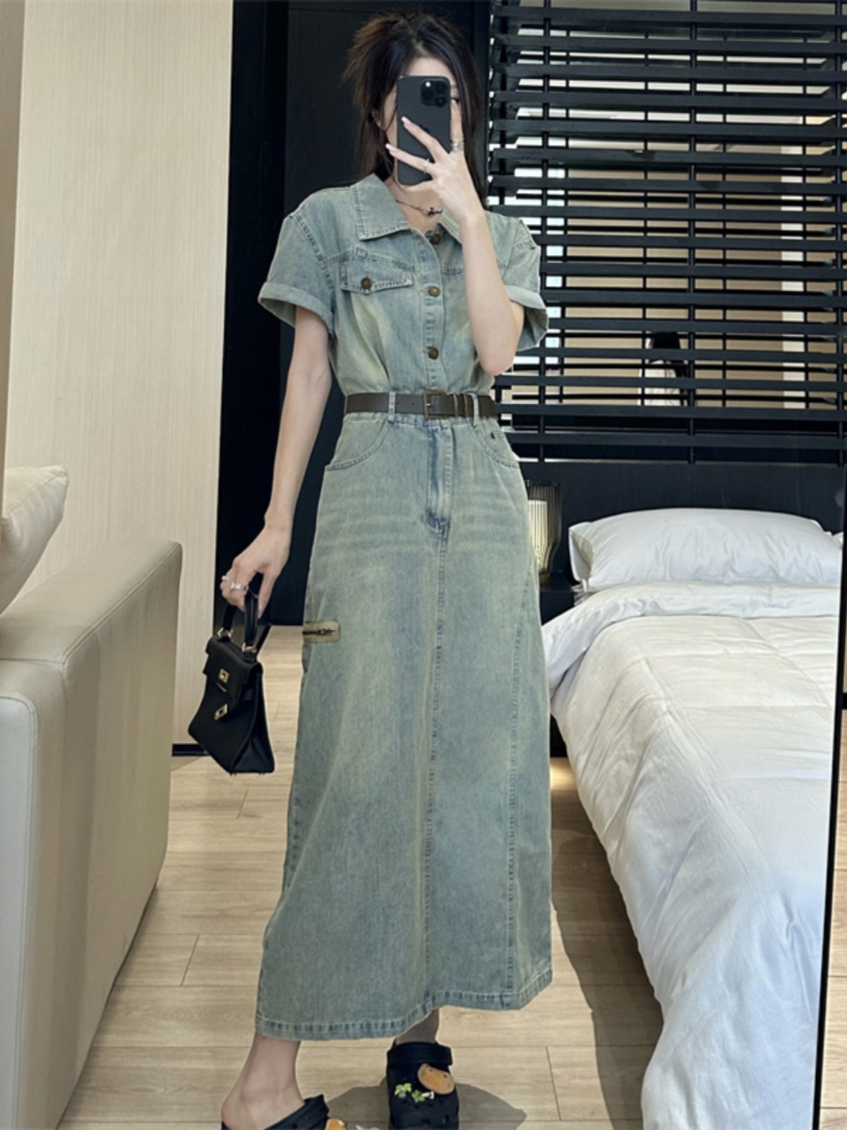 plus Size Vintage American Sle - Denim Skirt Midi Vintage incelemesi ve fiyatı