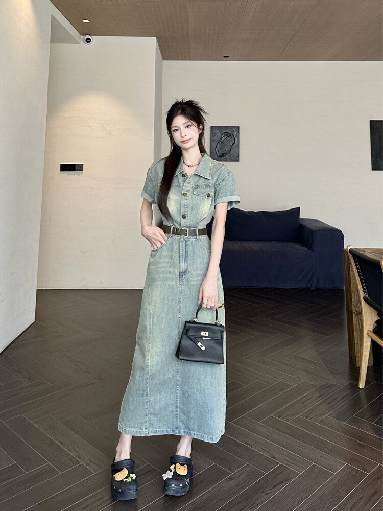 plus Size Vintage American Sle - Denim Skirt Midi Vintage incelemesi ve fiyatı