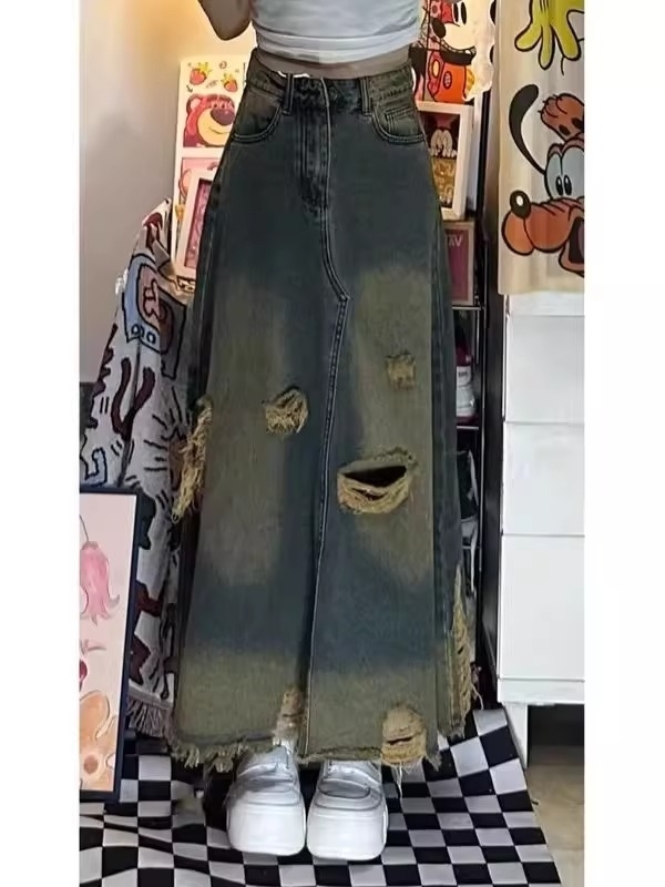 High Waist A-Line Midi Denim S - Denim Skirt Midi Vintage incelemesi ve fiyatı