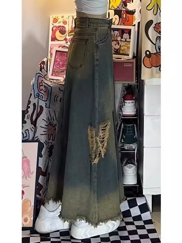 High Waist A-Line Midi Denim S - Denim Skirt Midi Vintage incelemesi ve fiyatı