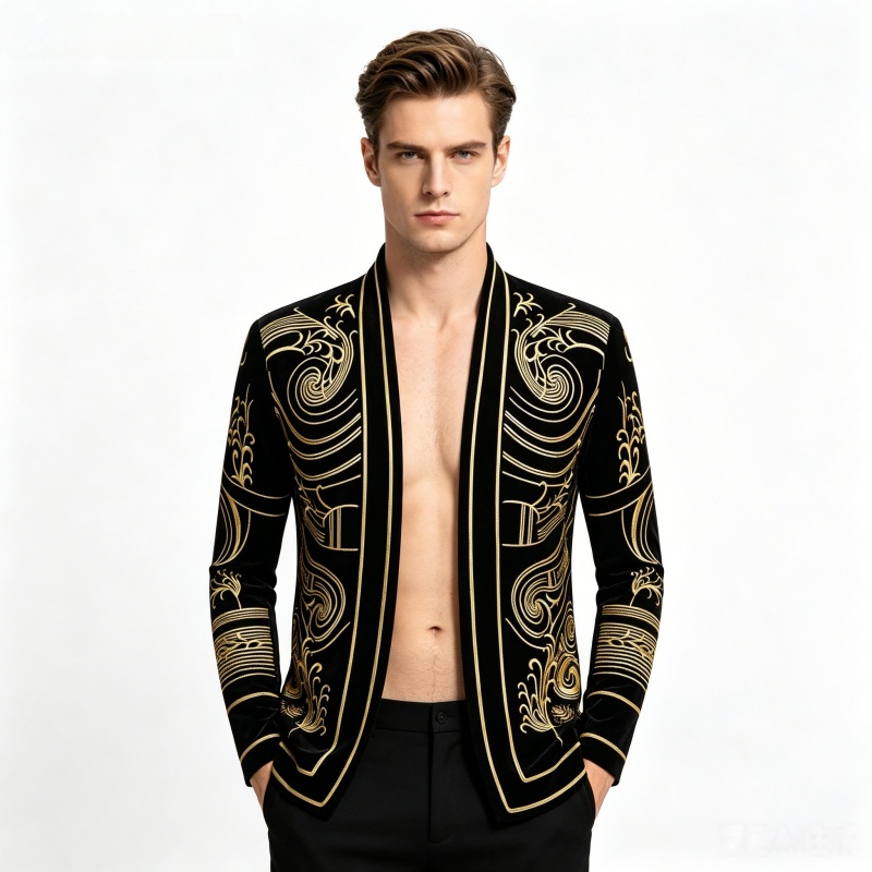 Men Vintage Velvet Embroidery  - Velvet Blazer Vintage incelemesi ve fiyatı