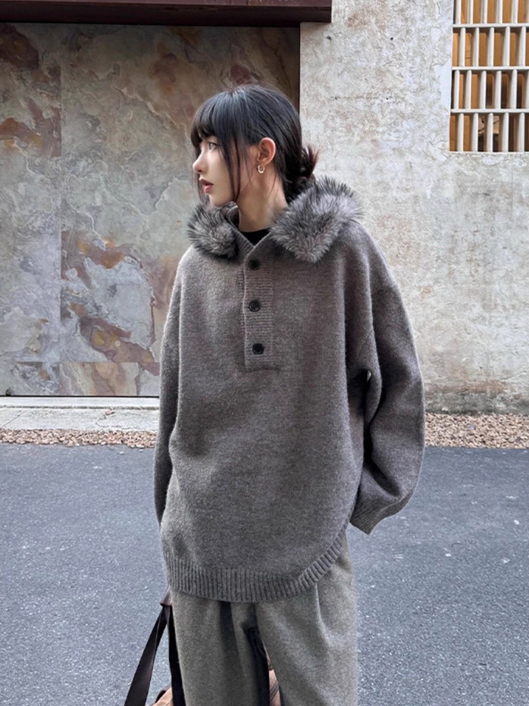 Fur Collar Brown Jackets Mens  - Varsity Jacket Wool incelemesi ve fiyatı